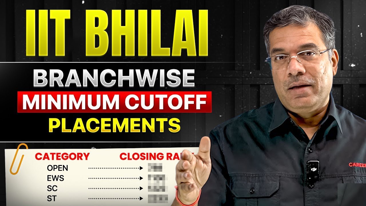 IIT Bhilai Branch wise Cutoff & Placements 🔥 Minimum Rank Analysis #iit #iitbhilai