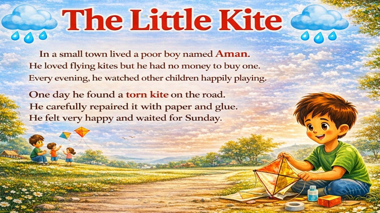 The Little Kite | How to read English  | English reading practice | English learning ||