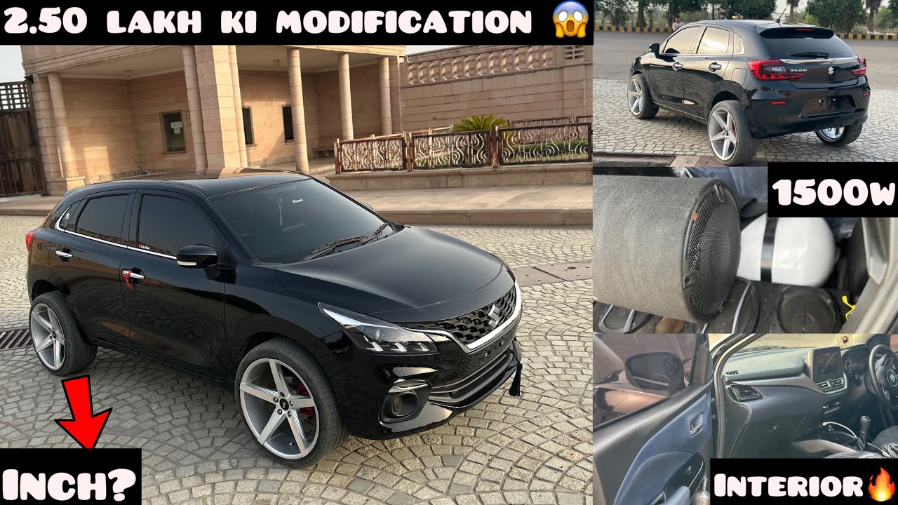 🔥Black Baleno❤️इस car का तो रुतबा ही अलग है🔥Z Black Baleno Zeta CNG Modified🔥20 Inch Alloy Wheels😱