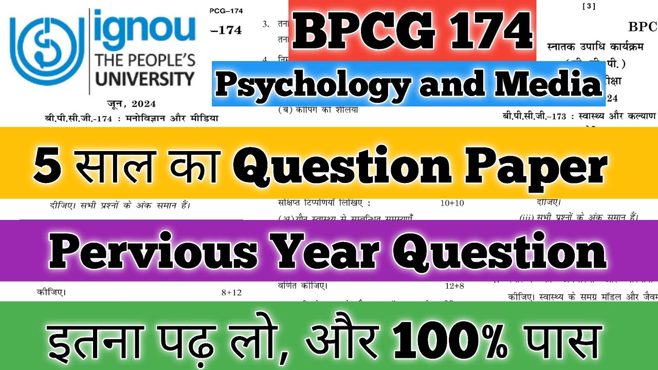 BPCG 174 Important Questions 2025 BPCG 174 Pervious Year Question BPCG 174 Psychology And Media