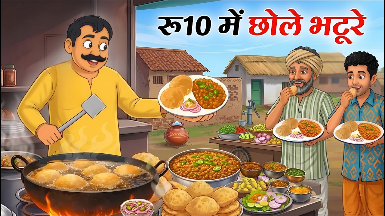 मेहनती छोले भटूरे वाली |‌ Mehnati Chole Bhature Wali | Hindi Kahani | Cartoon Moral Story