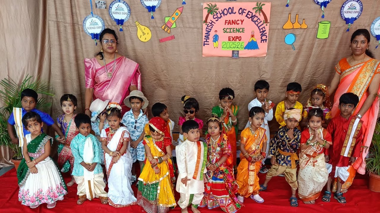 Indian traditional costumes done by nursery @Thanish school #fancy science expo