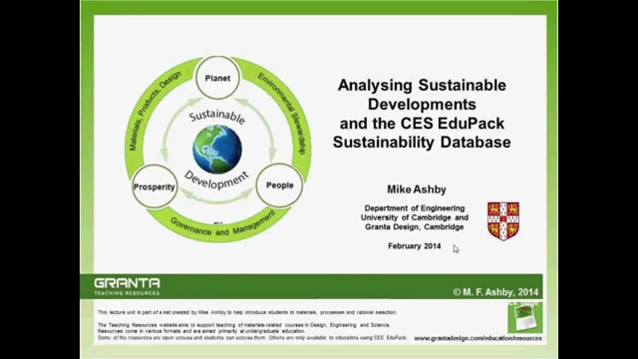 Sustainability - Supporting Social and Environmental Awareness with CES EduPack