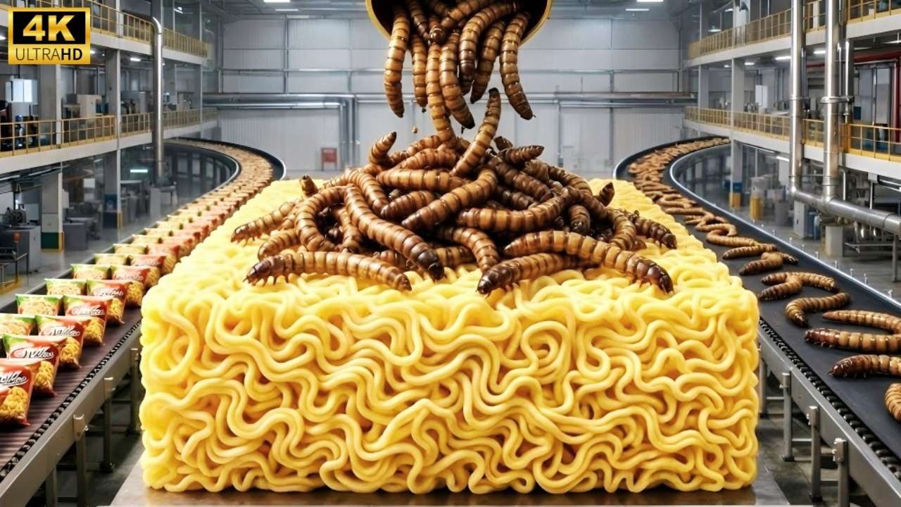 Inside the Factory: How MILLIONS of Mealworms Become Noodles – SHOCKING Truth