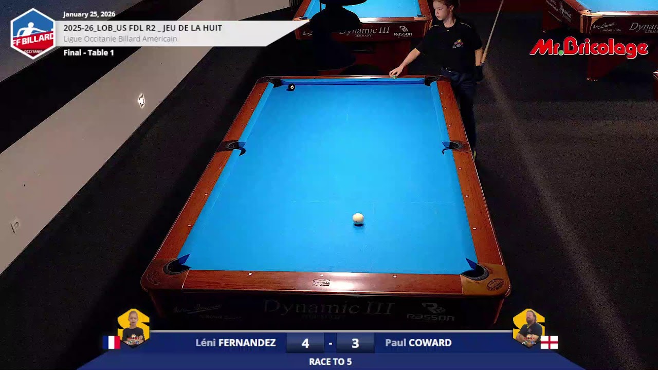 Billard Americain - TOURNOI TQ R1 + FDL R2 2026 - Jeu de la 8