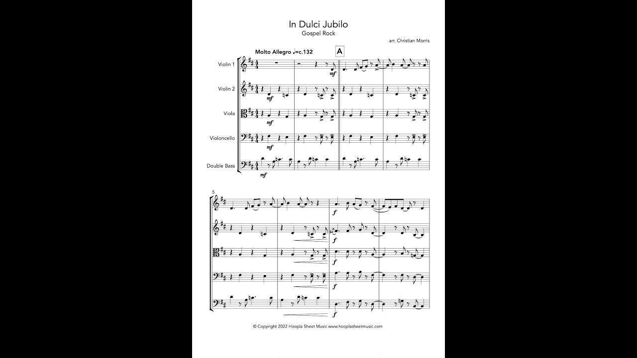 In Dulci Jubilo, Gospel Rock (String Ensemble)