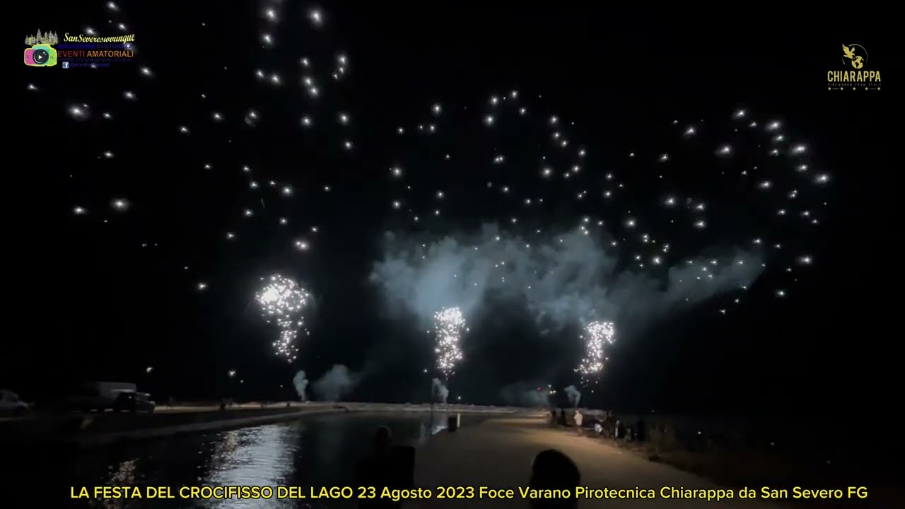 Foce Varano Fg 23/08 23 Festa del Crocifisso Pirotecnica Chiarappa 🎥Cam dalla panchina del porto