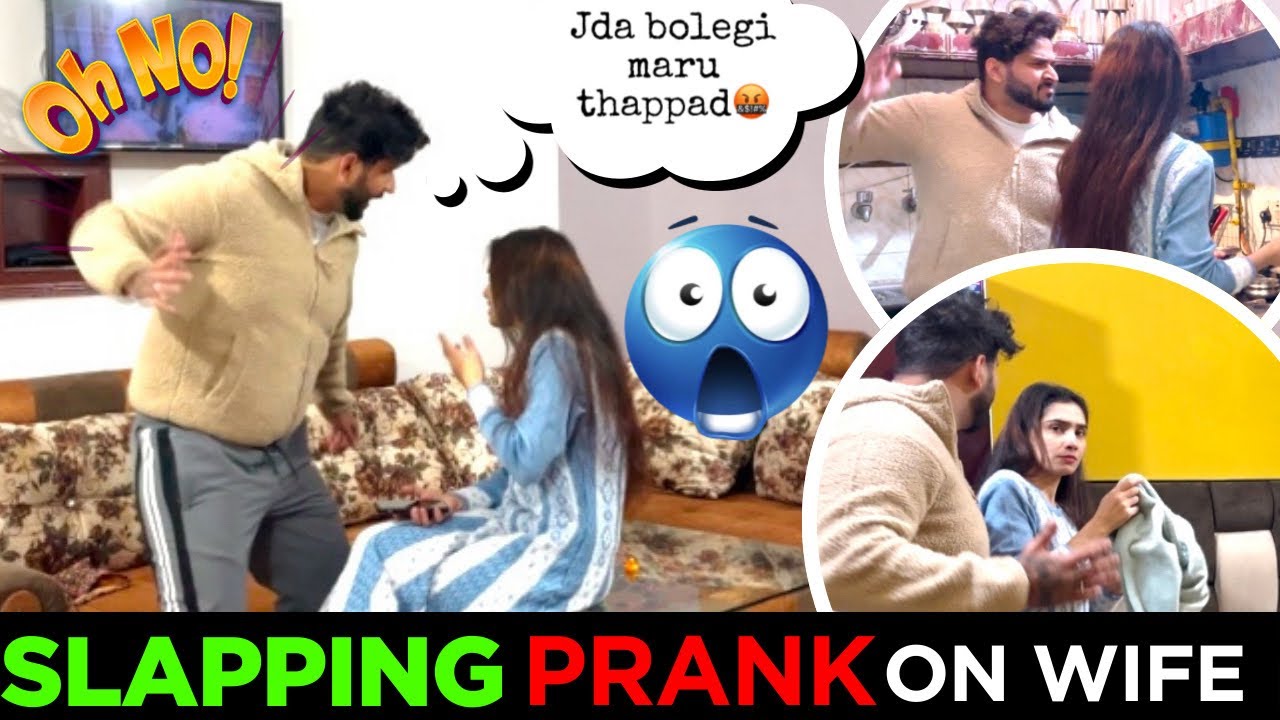 Fake Slap Prank On Wife In Front of Family | Prank Gone Emotional 😭| Epic Reaction|| #prank