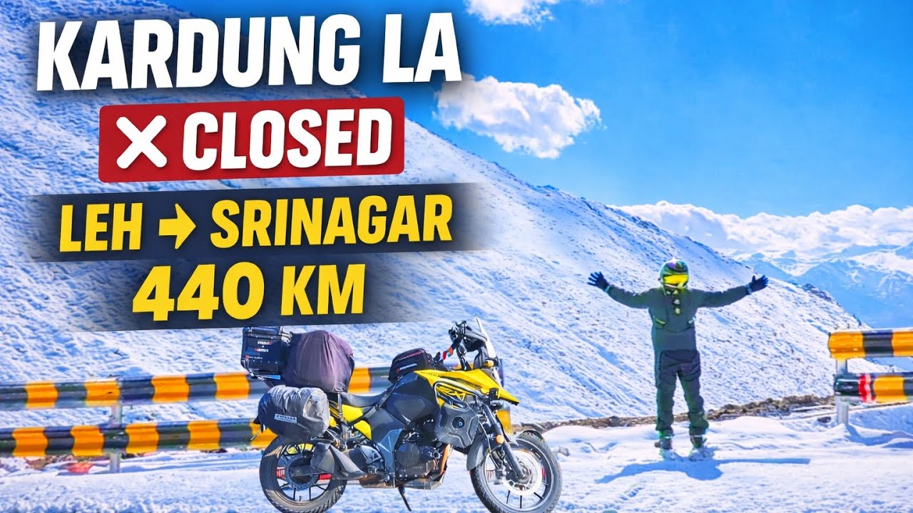 Kardung La Closed ❄️ | Solo Leh to Srinagar 440KM Ride Started at 2PM 😱 | Kerala to Ladakh EP 27