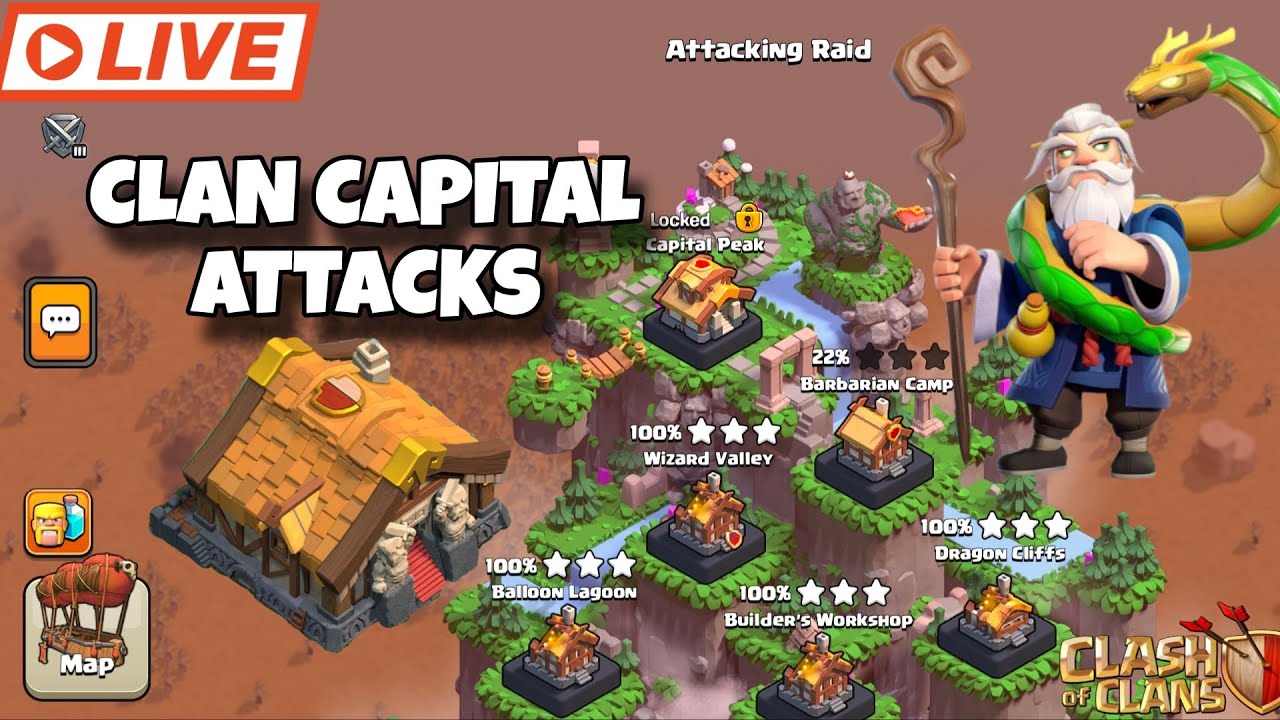 🔴 COC Live Base Visit + LIVE Clan Capital Attacks | Clash of Clans Live | Clasher Ryles