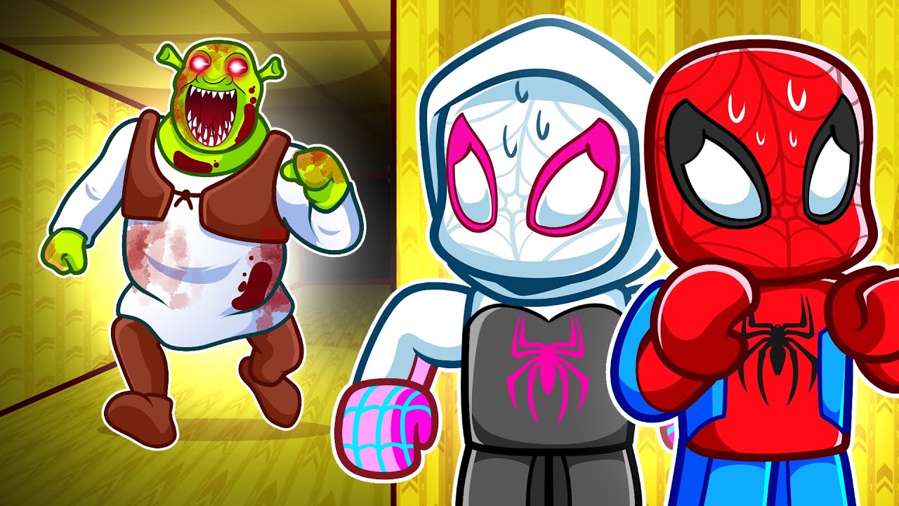 Spidey Friends Escape SHREK BACKROOMS in Roblox .....