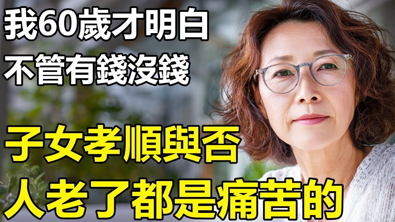 我到60歲才明白：不管有錢沒錢，子女孝順與否？人老了都是痛苦的！【養老 情感 生活 幸福生活 丁克 孩子】