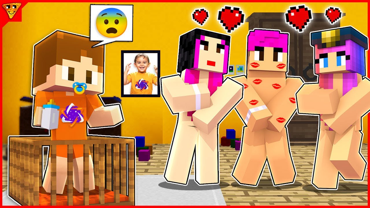 A EMILLY VICK, VOID e a POLICIAL LINDA SEM NADA VIRARAM BABÁ do BEBÊ DAVI no Minecraft