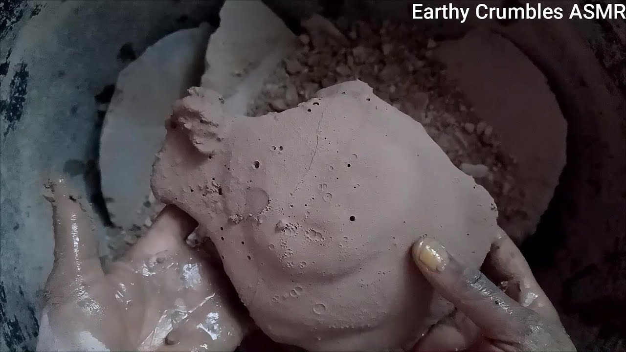 ASMR | Final part of Super Relaxing pure clay mud crumbling