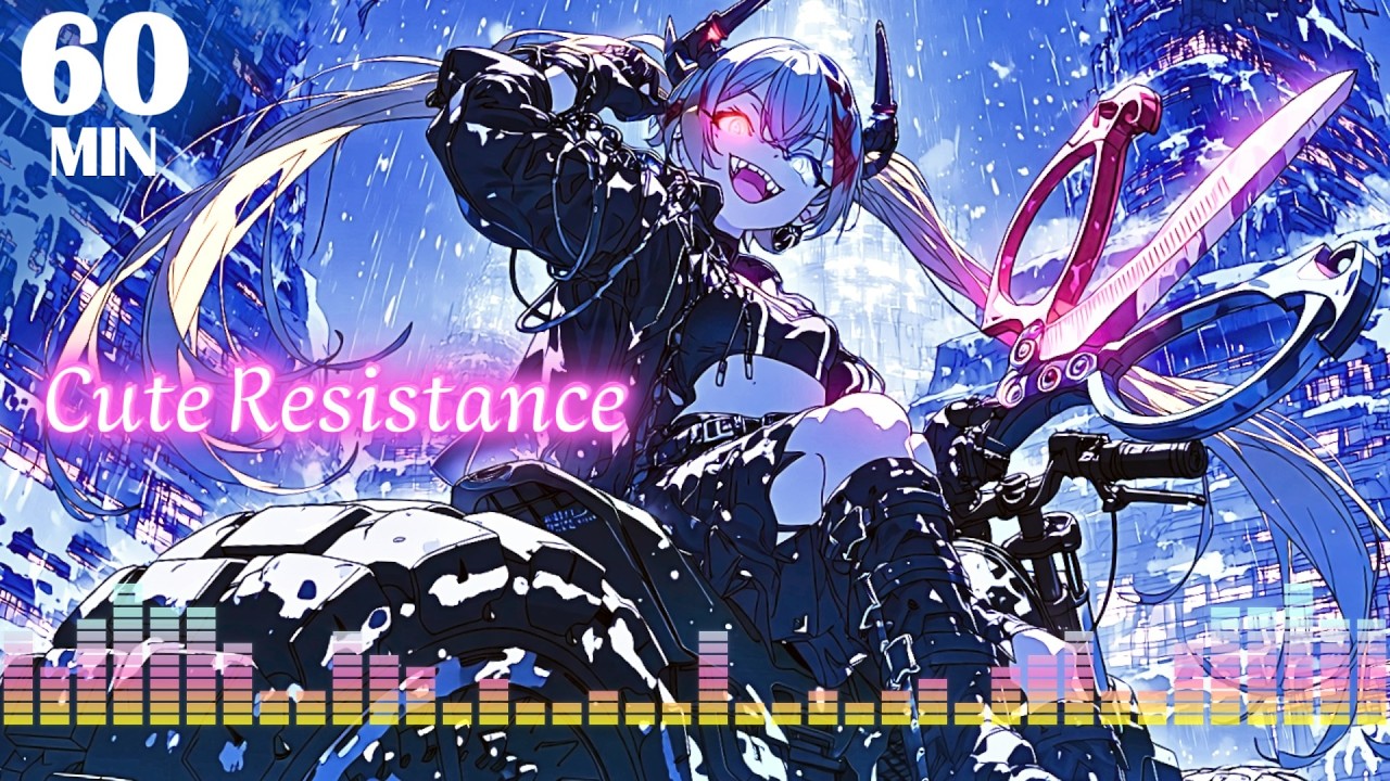 1 HOUR music | No Angle Left to Escape – Epic Cyberpunk / Anime Rock | Cute Resistance