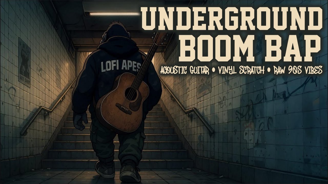 💿 1991 Underground Boom Bap | Acoustic Guitar Hip-Hop Beat & Vinyl Scratch Vibes 🐒📼