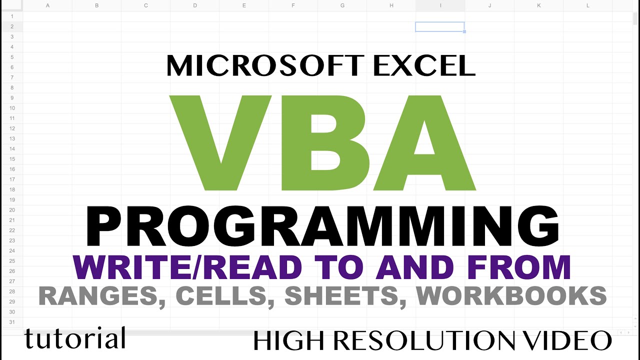 Excel VBA Programming for Beginners - Beyond Recording Macros - Part 1