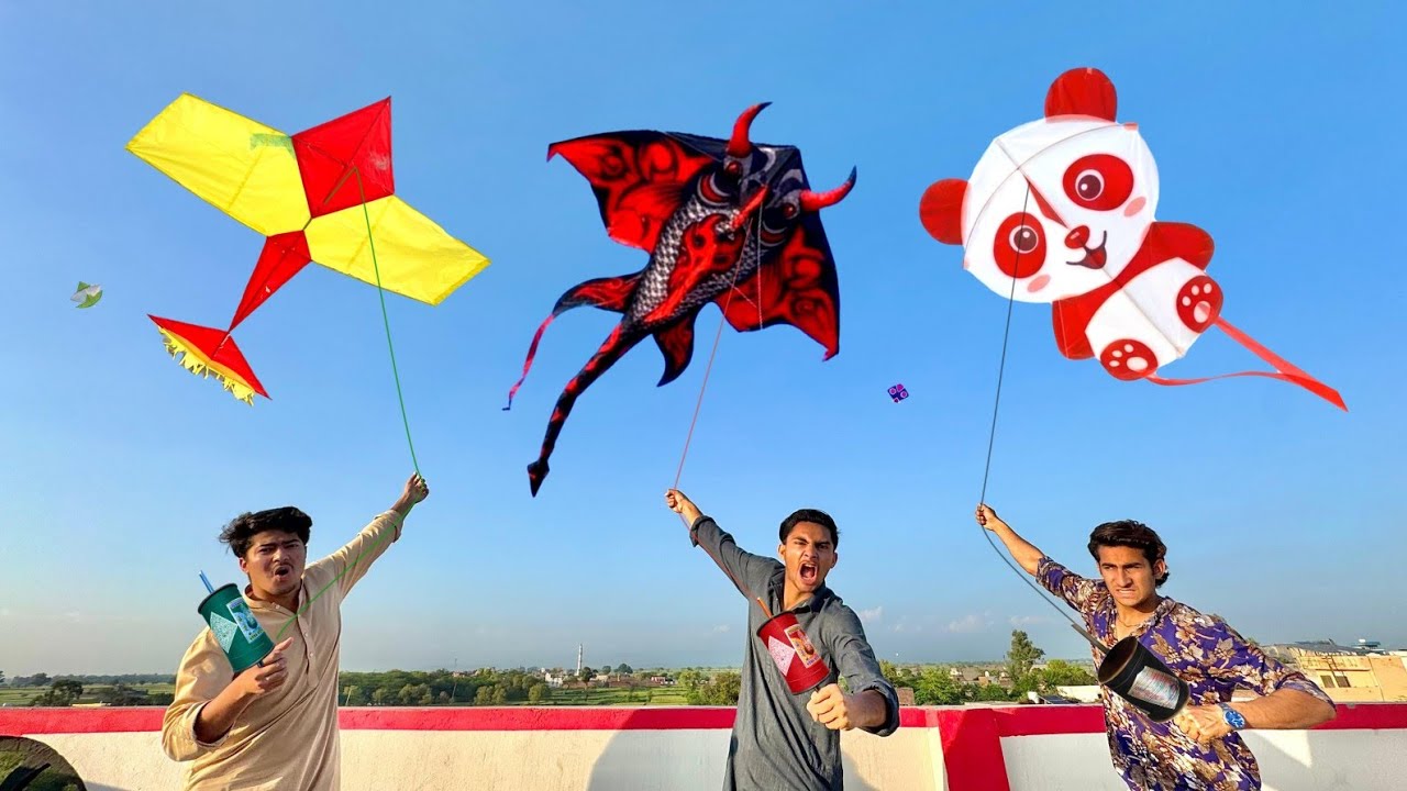 Dragon Fish Kite Catch Roof With Aeroplane Kite | kite Flying Unique 