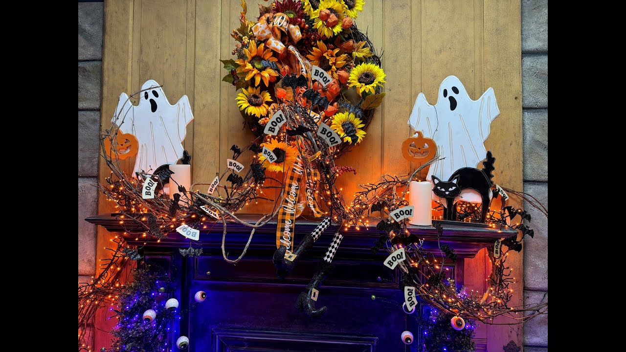 Trees n Trends-How to make a quick and easy mantel garland for Halloween