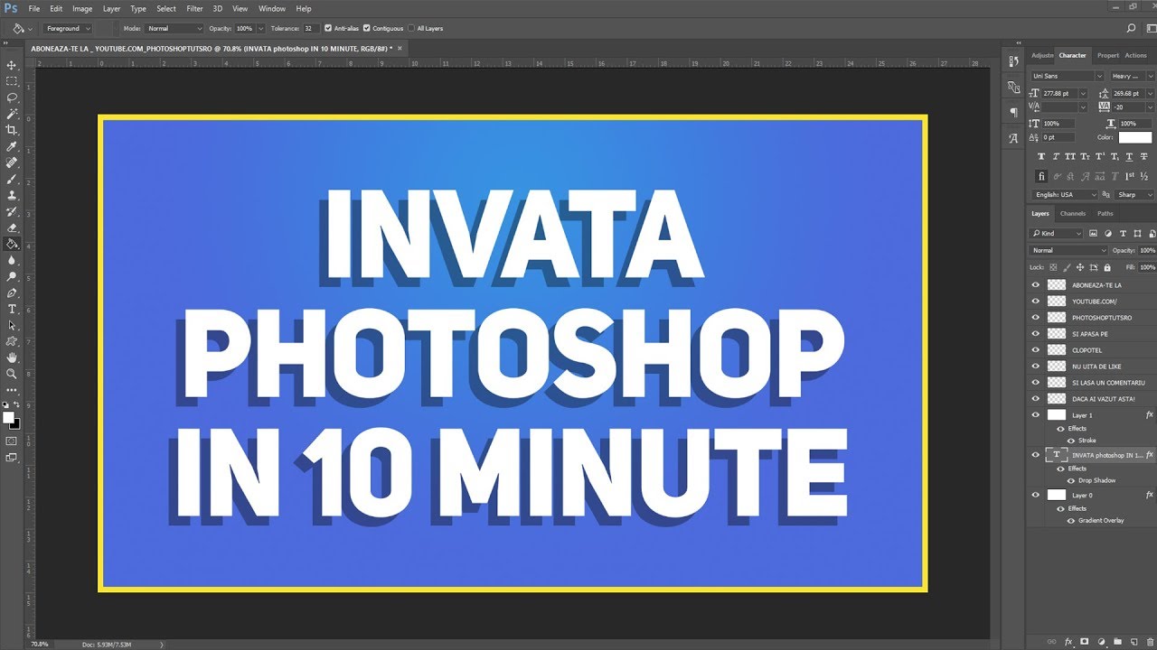 Invata PHOTOSHOP in 10 minute! (Tutorial pentru incepatori)