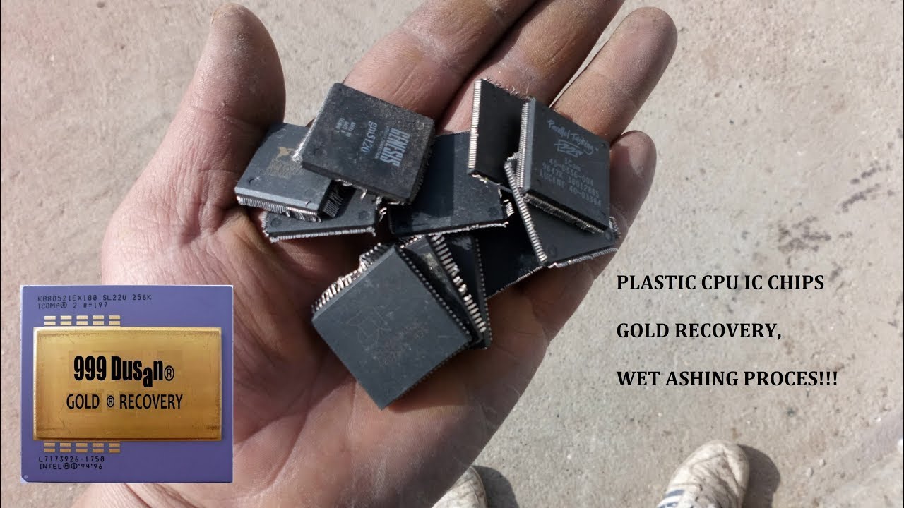 Plastic IC procesors chips gold recovery - Wet ashing proces!