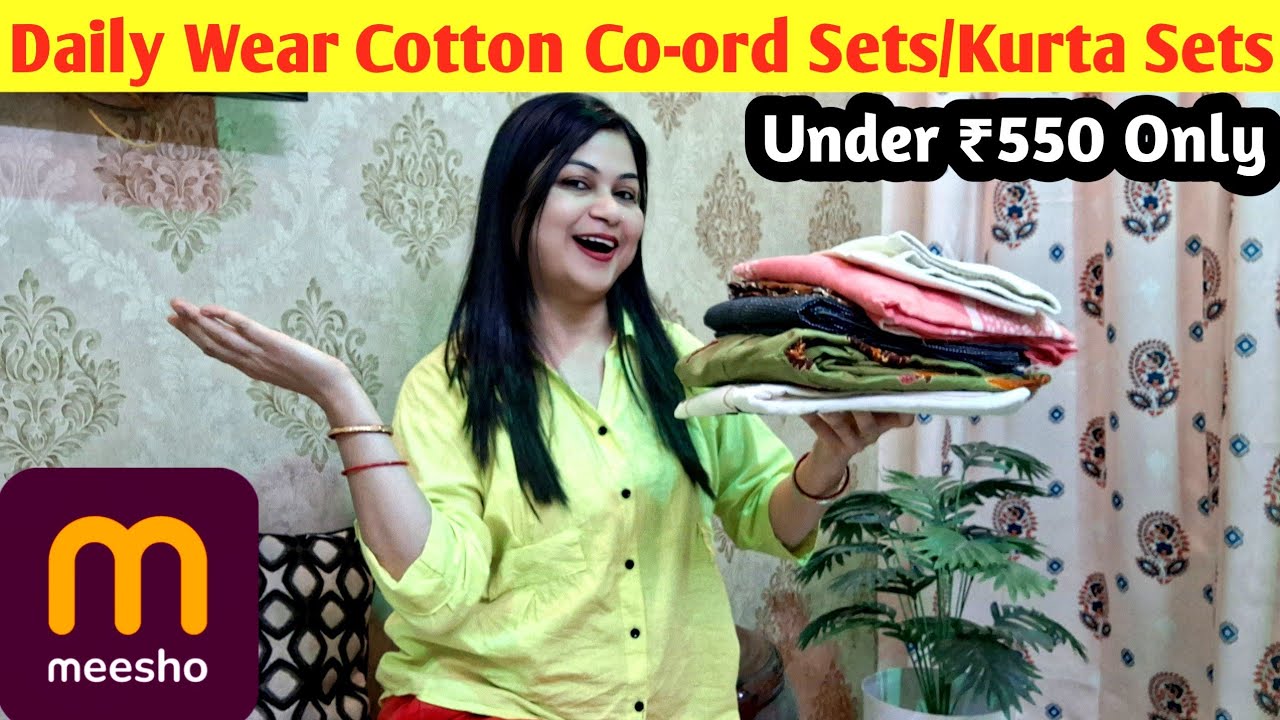Daily Wear Cotton Co-ord Sets / Kurta Sets by Meesho | Budget Summer Outfits Under ₹550 