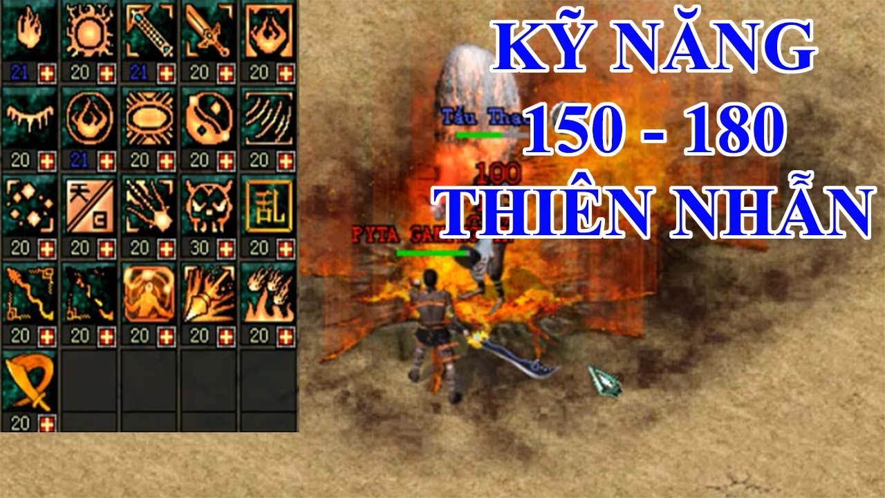 Skill cấp 150 - 180: Phái Thiên Nhẫn - Võ Lâm Truyền Kỳ