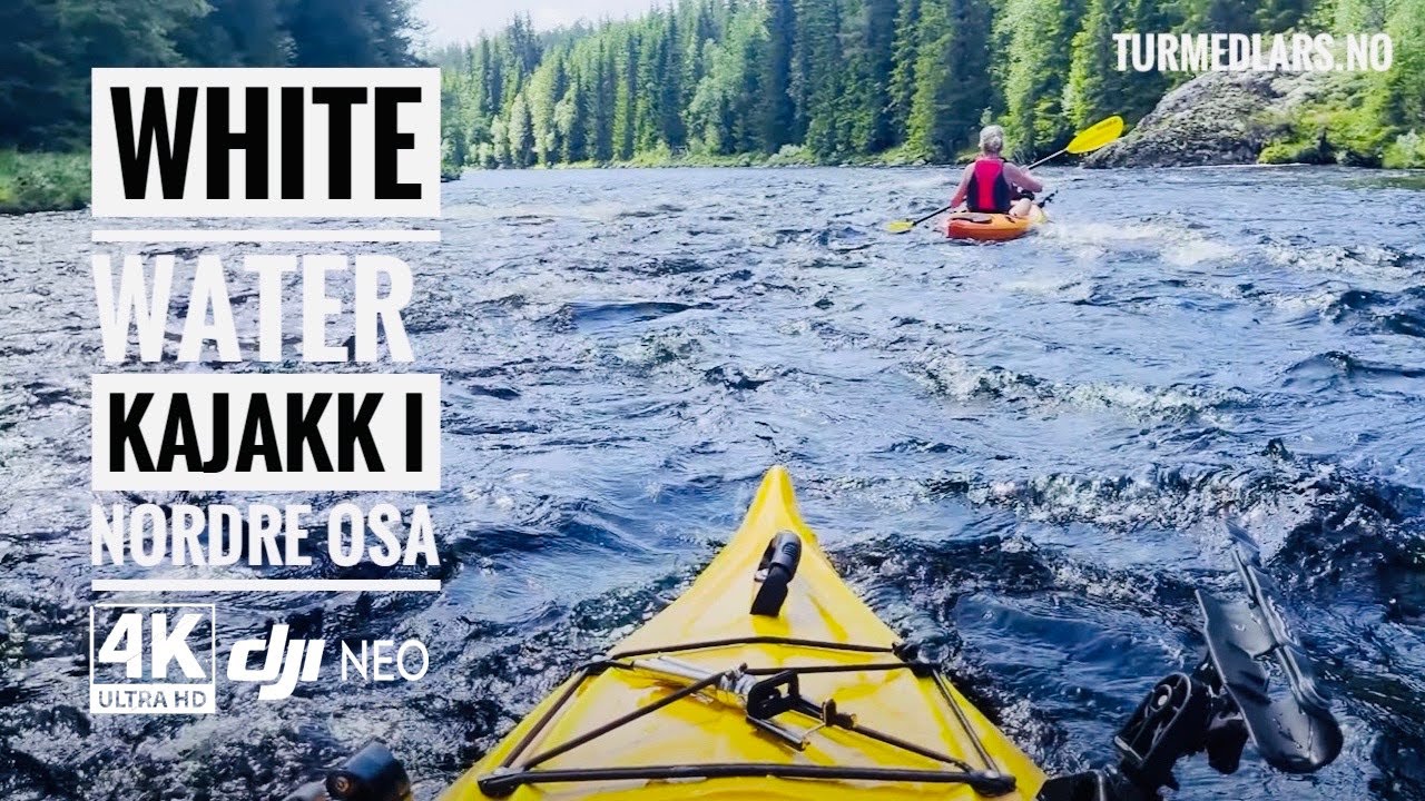 Kajakk i Nordre Osa - mye vann i elva - White Water - DJI Neo Drone - 4K - 2025 - turmedlars.no