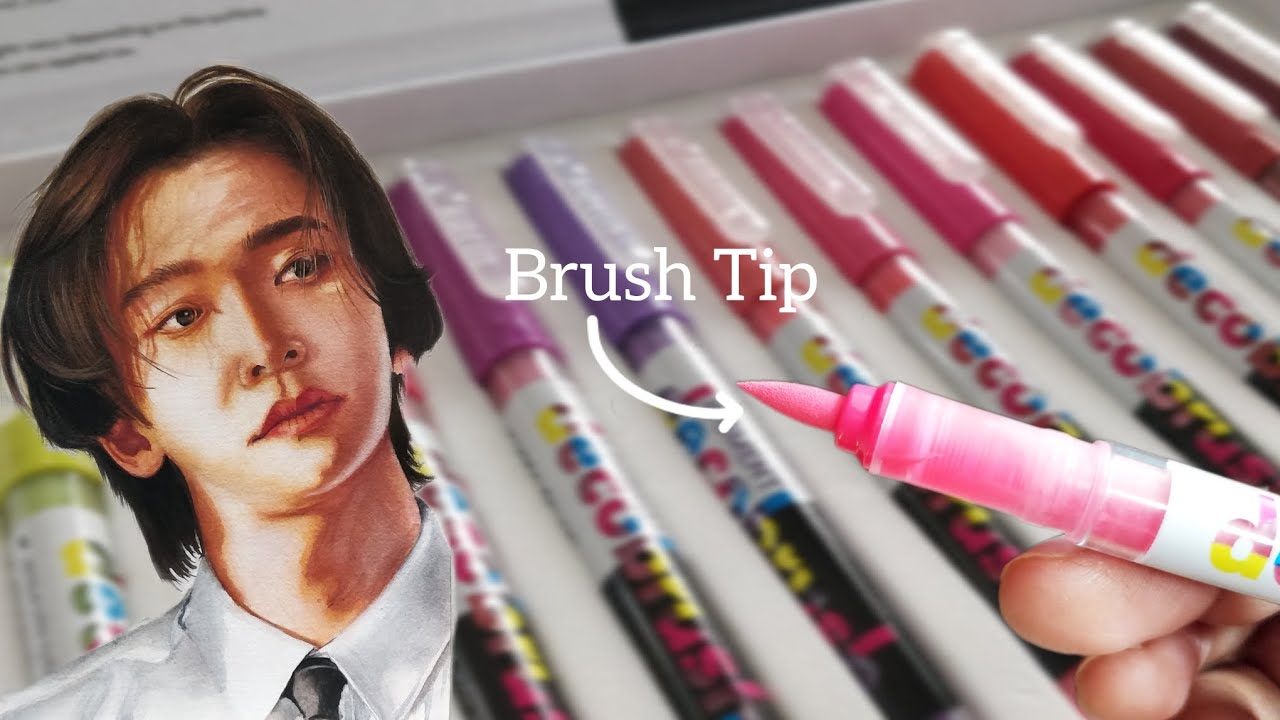 How I Made Realistic Portrait using Karin Pigment Decobrush | Review+Tutorial