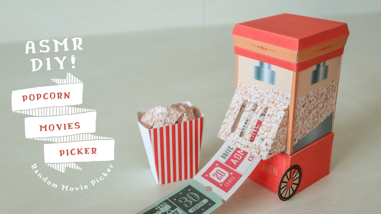 ASMR DIY Popcorn Maker - Movie Ticket Dispenser , Random Movie Categories Selector