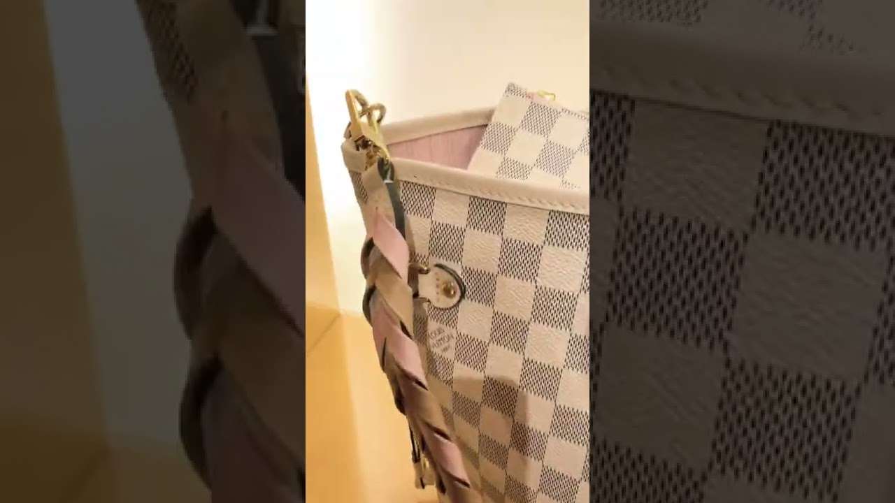 Louis Vuitton Neverfull MM Damier Azur Hand Braided Strap