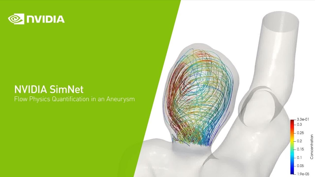 Flow Physics Quantification in an Aneurysm Using NVIDIA PhysicsNeMo