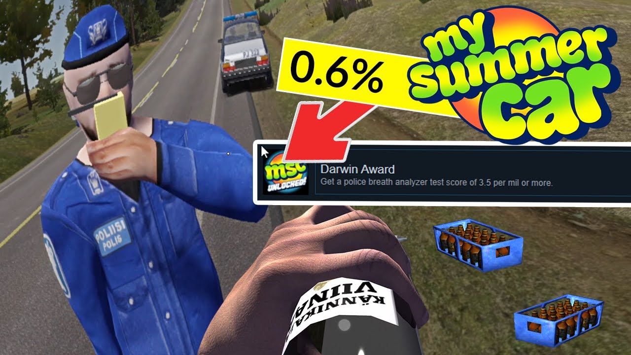 3.5 PROMILA przy kontroli policyjnej [Zdobywca osiągnięć] - My Summer Car #142