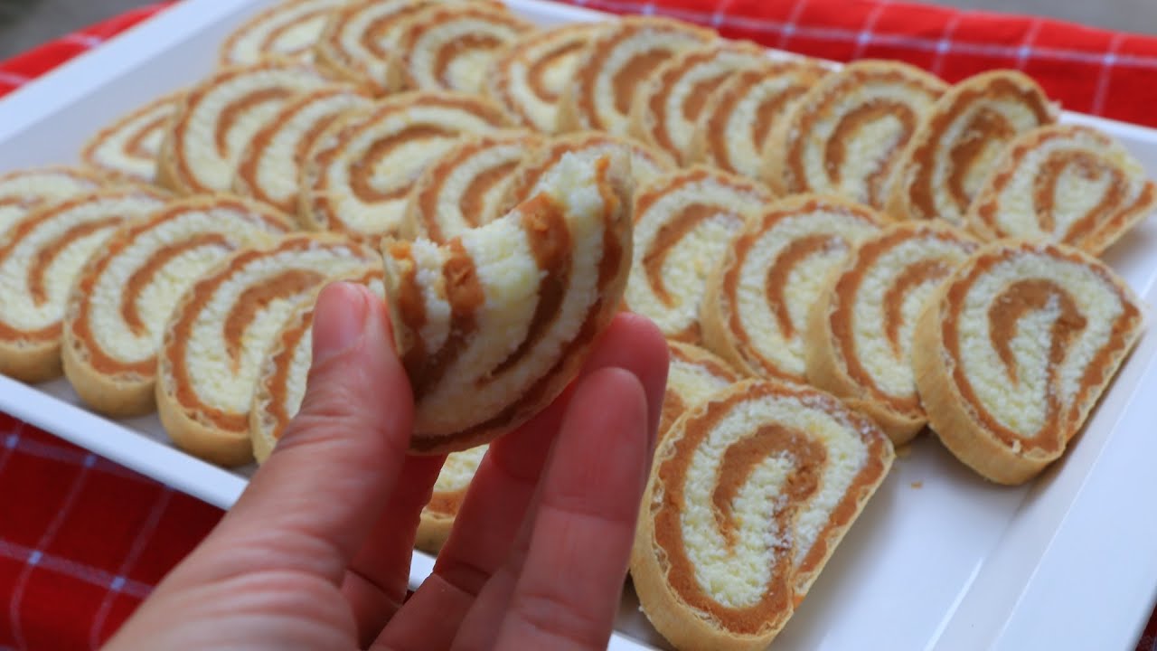Rolat od oblande - Karamel keks kokos. Omiljen kolač gotov za 15 minuta  Brzi sitni božićni kolači.