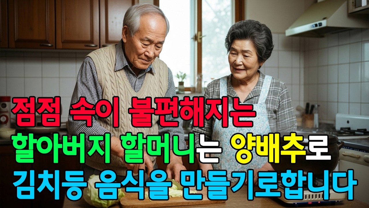 점점 더 소화기관이 약해 지는 것을 느끼는 72세 할머니와 74세 할아버지는 저렴하고 몸에 좋은 양배추로 김치부터 이것저것 만들어보기로 합니다