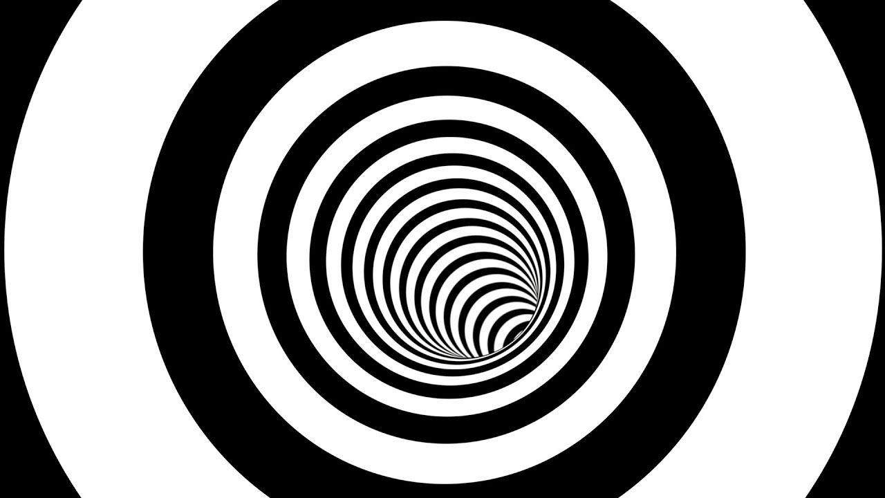 Black and White Optical Illusion Tunnel Psychedelic Stripes Lines 4K 60fps Wallpaper Background