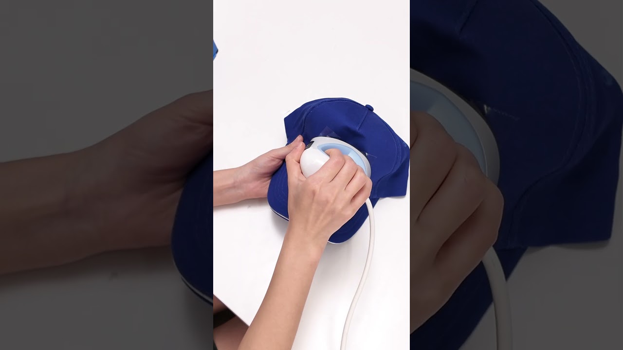Using mini heat press to print DTF transfer onto cap!#shorts