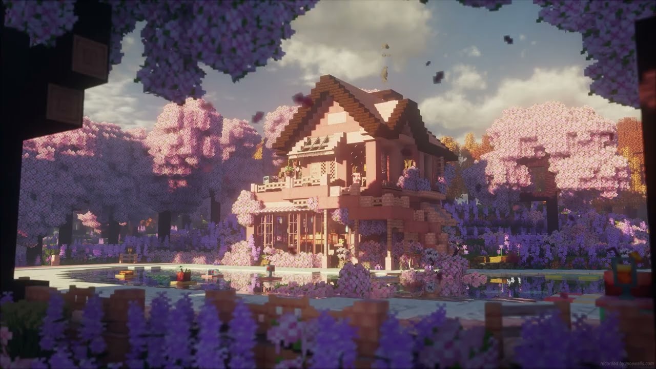Cherry Blossom House | Minecraft | Wallpaper In 4K | Live Wallpaper