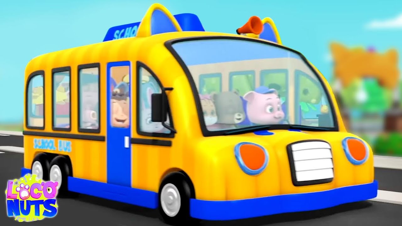 Wheels On The Bus Go Round And Round + More Kids Vehicles Rhymes