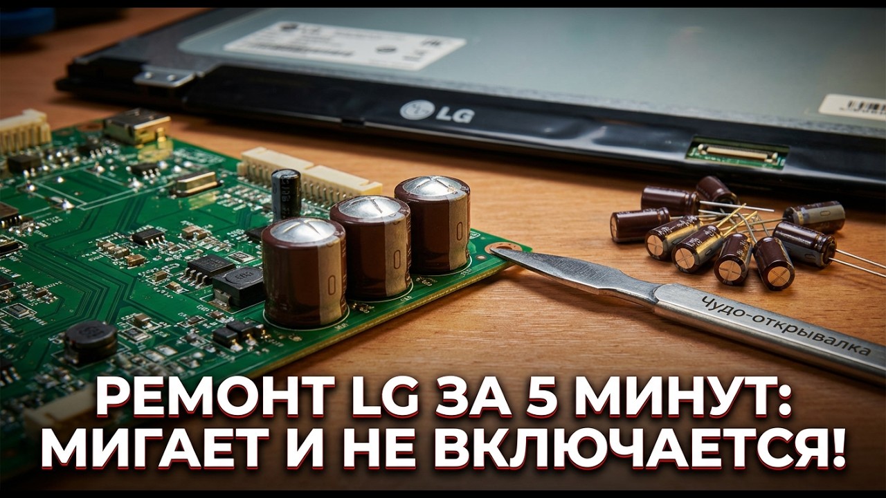 Ремонт монитора LG: мигает индикатор, нет изображения. Замена конденсаторов и профилактика