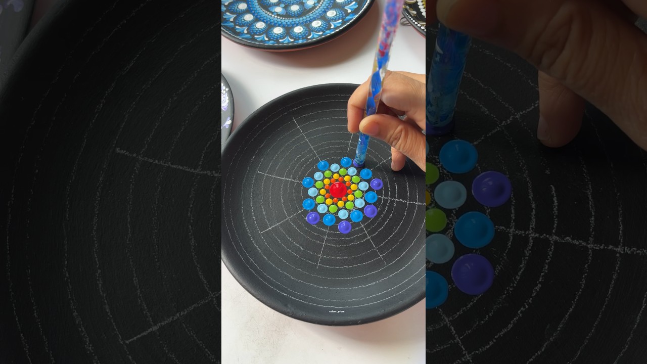 Wall plate decor | DIY | painting #dotart #dotmandala #dotmandalaart #dotmandalapainting #mandala