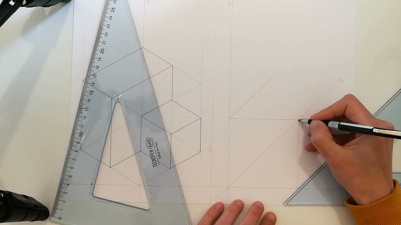 Assonometria cubo senza tre pezzetti