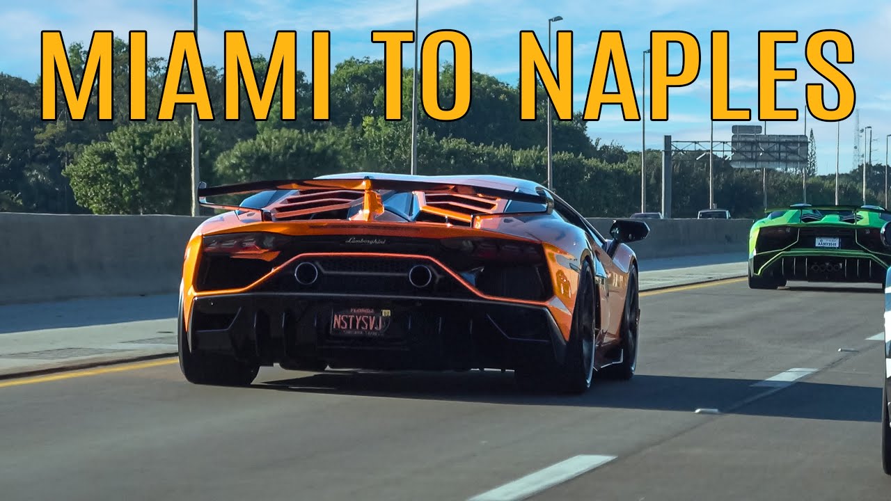 Lamborghini SVJ, Ferrari 488 PISTA, 812 GTS, McLaren 720S - SUPERCARS BLASTING from Miami to Naples