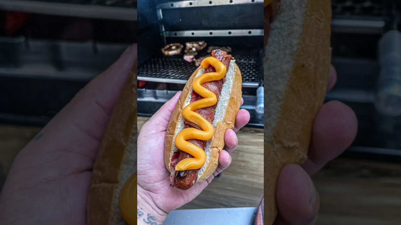 Hot Dog Bacon! 🌭🥓🧀#hotdog #hotdogs #bacon #churras #churrasco #bbq #pork #streetfood #junkfood