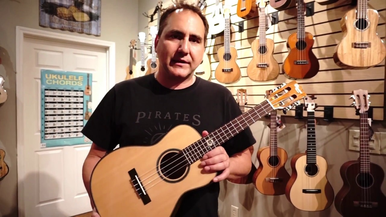 Ohana BKT-250G Solid Spruce Top, Acacia Tenor Scale Baritone Ukulele Demo by UKE Republic
