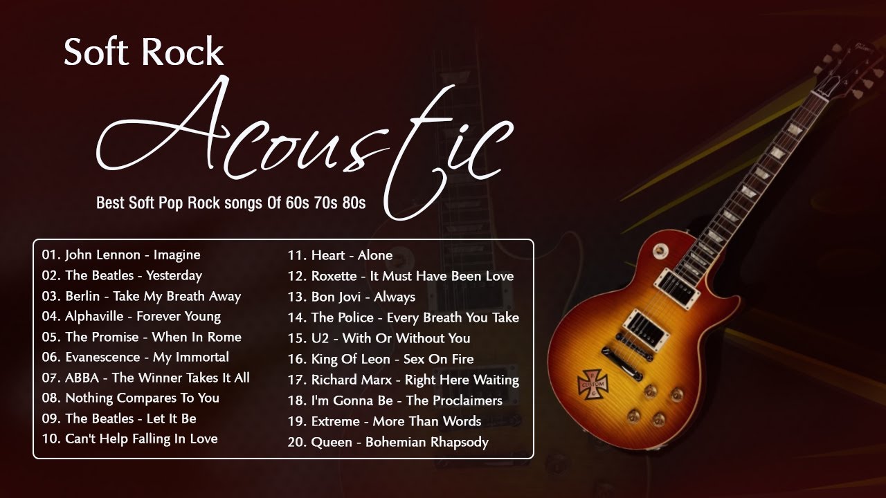 Acoustic Soft Rock Playlist  ||  Best Soft Pop Rock Songs Of 60's 70's 80's