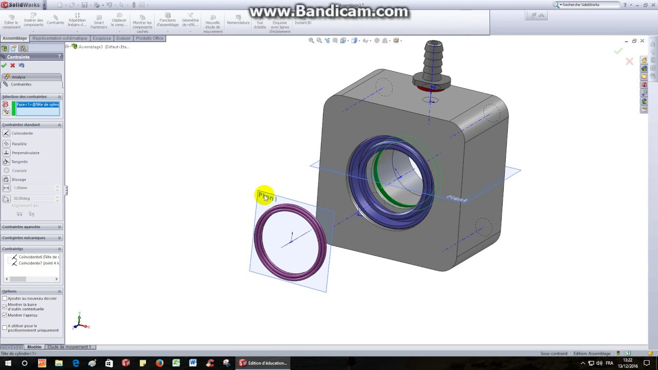 Vérin hydraulique TP21 Tête de cylindre+joint assemblage