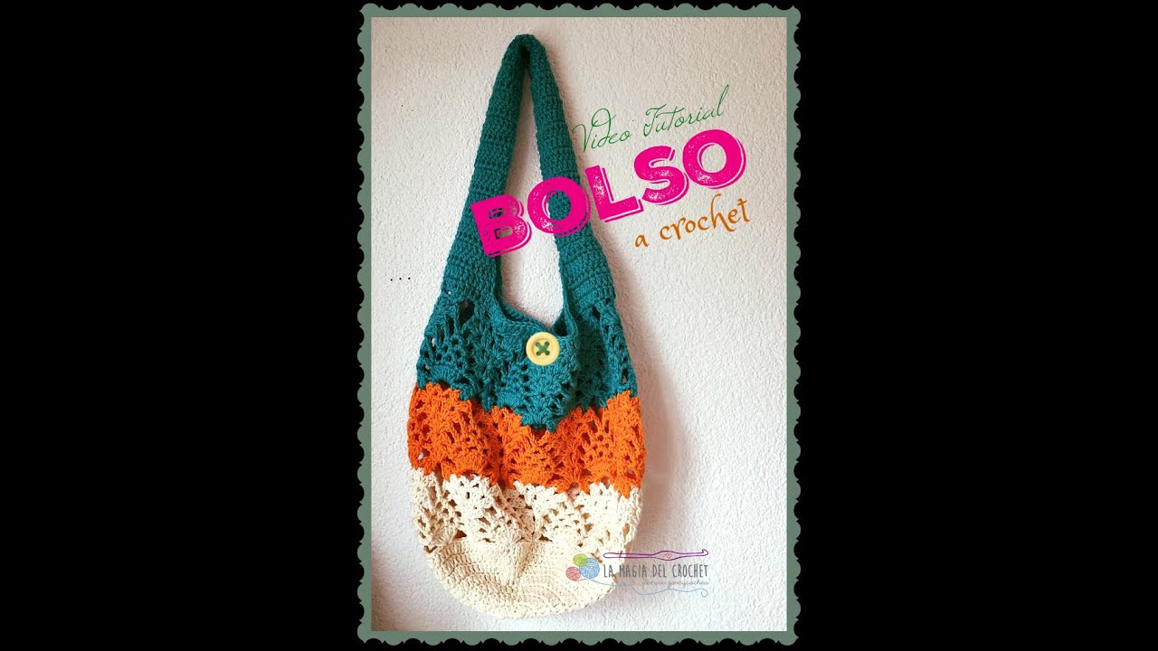 BOLSO CON PUNTO PIÑA AL CROCHET