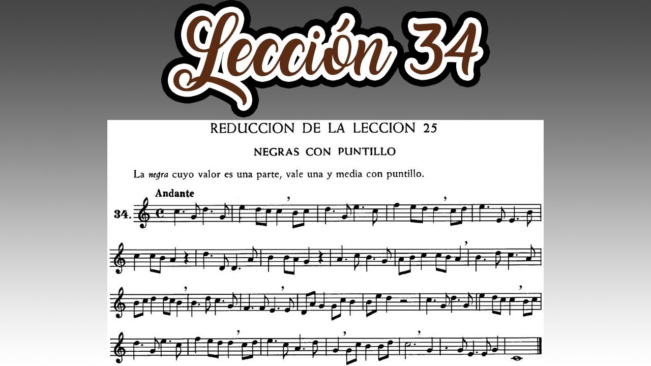Lección 34 Metodo de Solfeo de Hilarion Eslava - Primera Parte