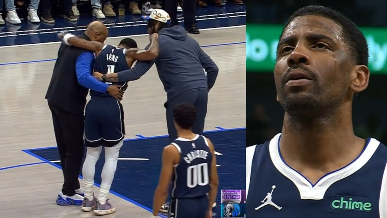 Kyrie Irving tears ACL but still gets carried to free throw line to shoot FT's 🙏🏽